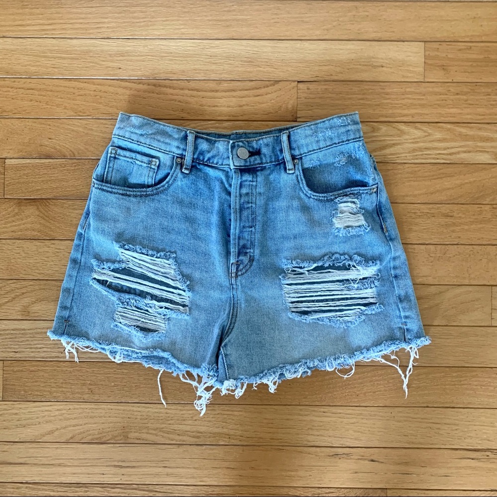 Pacsun High Rise Icon Short Light Blue Denim Size 27